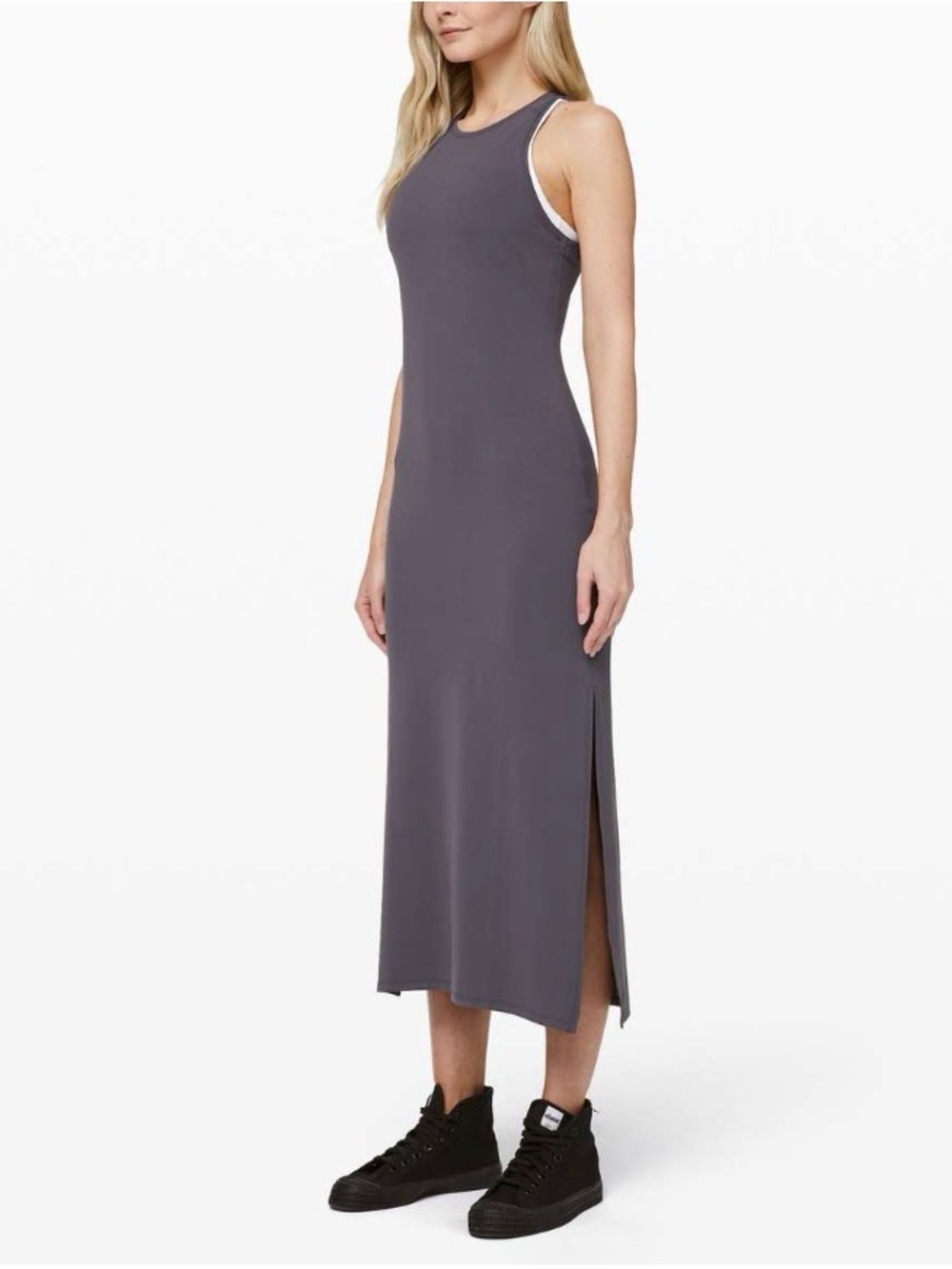 lululemon Sleeveless Midi Tank Dress in Charcoal Size 8